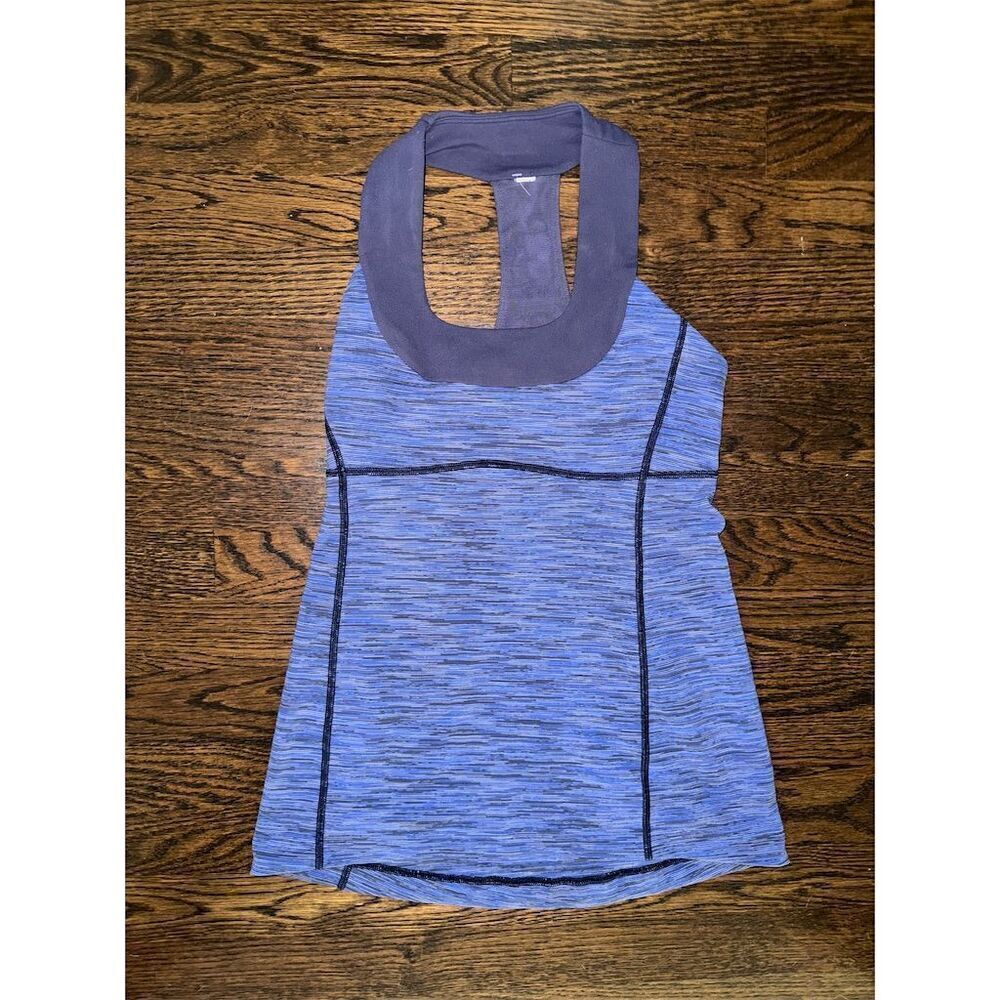 Lululemon Women's Size 6 Lion Space Cadet Blue Scoop Neck Yoga Tank Top‎